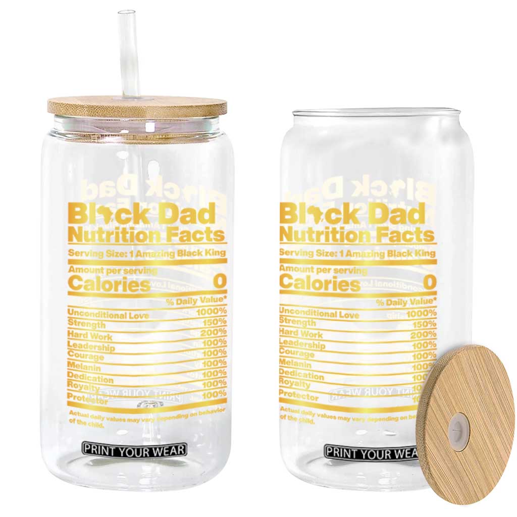 Black Dad Nutrition Facts Glass Can African American Fathers Day TS12 Print Your Wear