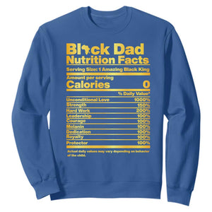 Black Dad Nutrition Facts Sweatshirt African American Fathers Day TS12 Royal Blue Print Your Wear
