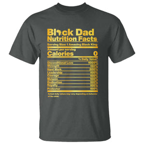 Black Dad Nutrition Facts T Shirt African American Fathers Day TS12 Dark Heather Print Your Wear
