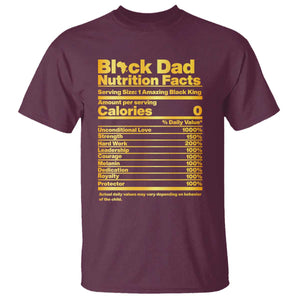 Black Dad Nutrition Facts T Shirt African American Fathers Day TS12 Maroon Print Your Wear