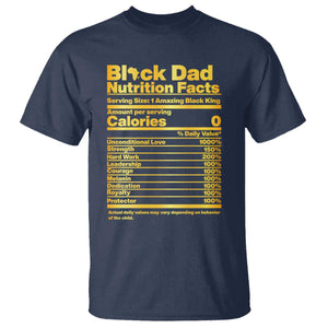 Black Dad Nutrition Facts T Shirt African American Fathers Day TS12 Navy Print Your Wear