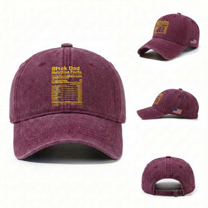 Black Dad Nutrition Facts Washed Cotton Baseball Cap African American Fathers Day TS12 Washed Cap Universal Fit Burgundy Print Your Wear
