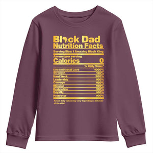 Black Dad Nutrition Facts Youth Sweatshirt African American Fathers Day TS12 Maroon Print Your Wear