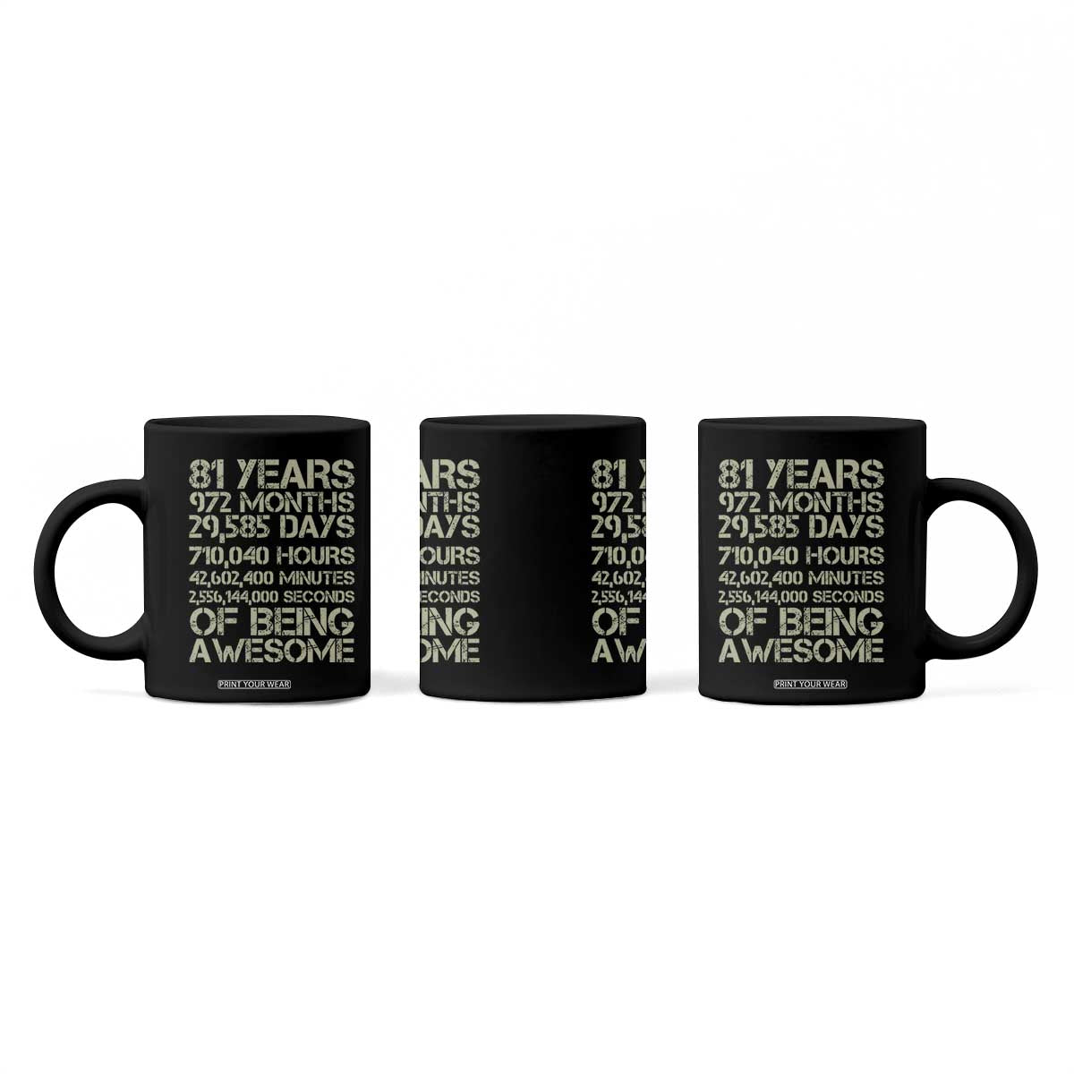 Vintage 81st Milestone Birthday Coffee Mug 81 Years Of Being Awesome TS12 Print Your Wear
