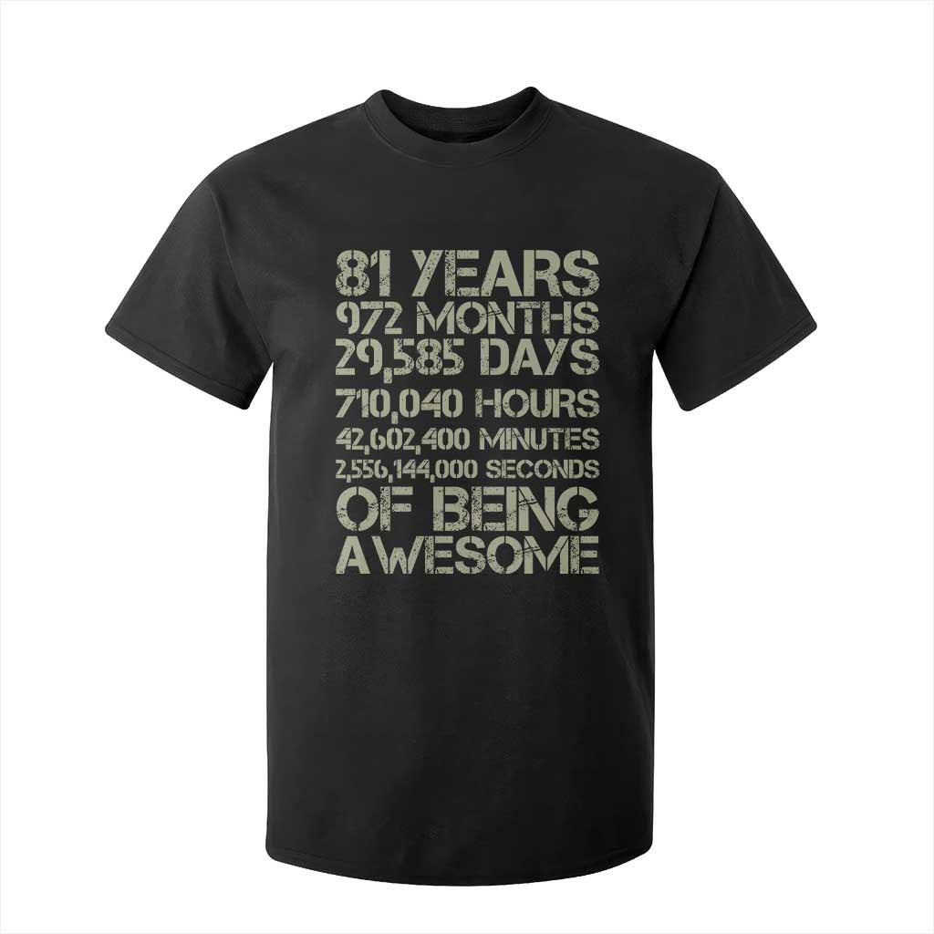 Vintage 81st Milestone Birthday T Shirt For Kid 81 Years Of Being Awesome TS12 Black Print Your Wear
