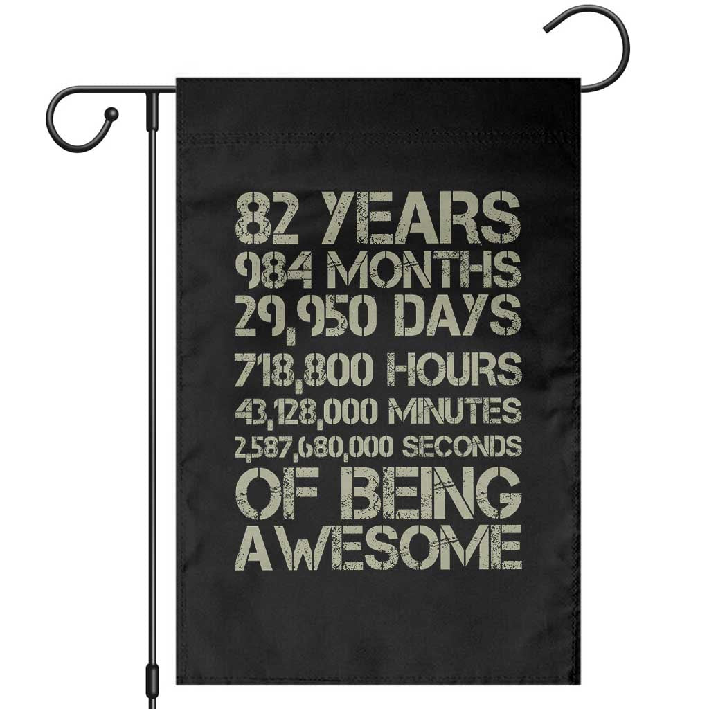 Vintage 82nd Milestone Birthday Garden Flag 82 Years Of Being Awesome TS12 Black Print Your Wear