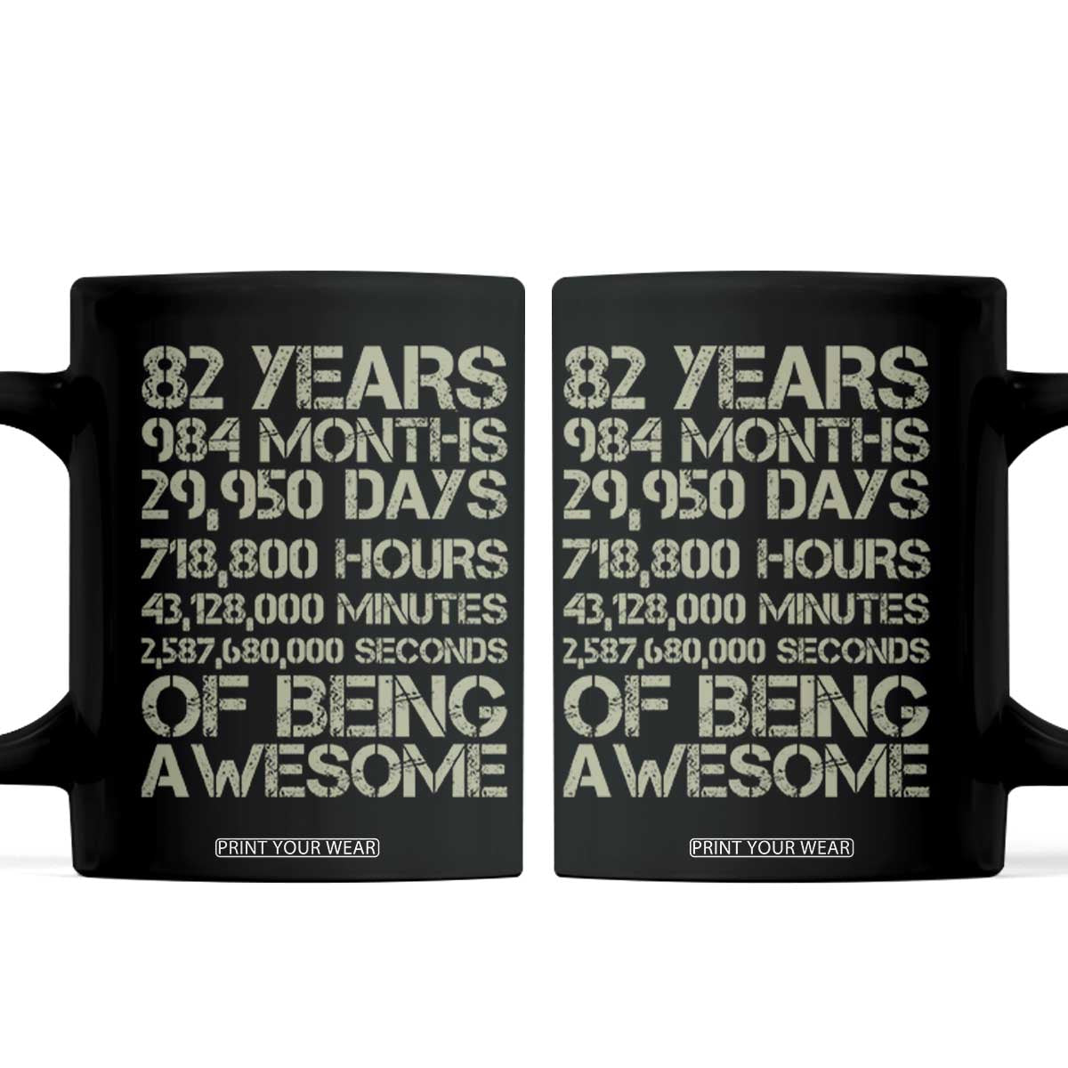 Vintage 82nd Milestone Birthday Coffee Mug 82 Years Of Being Awesome TS12 Black Print Your Wear