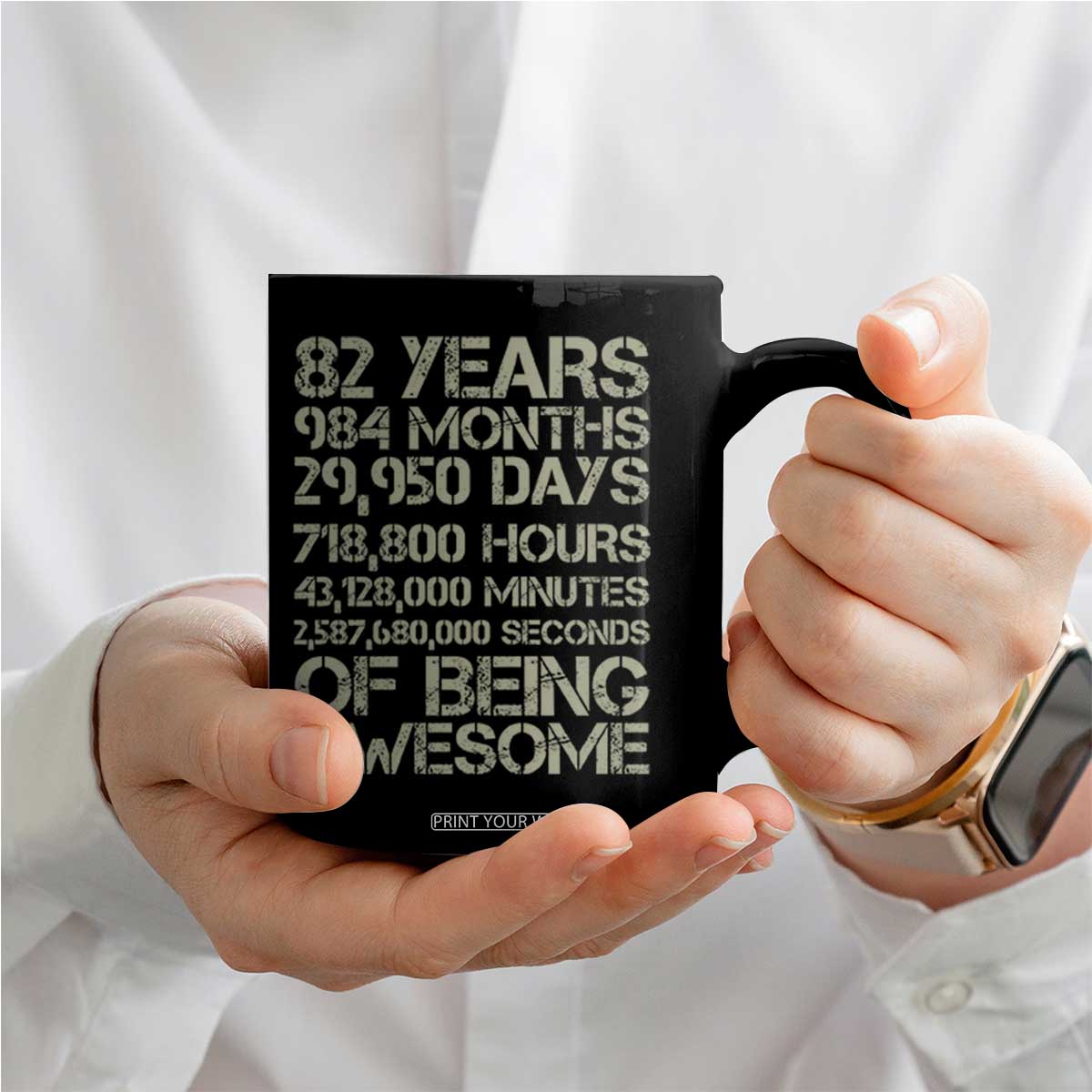 Vintage 82nd Milestone Birthday Coffee Mug 82 Years Of Being Awesome TS12 Print Your Wear