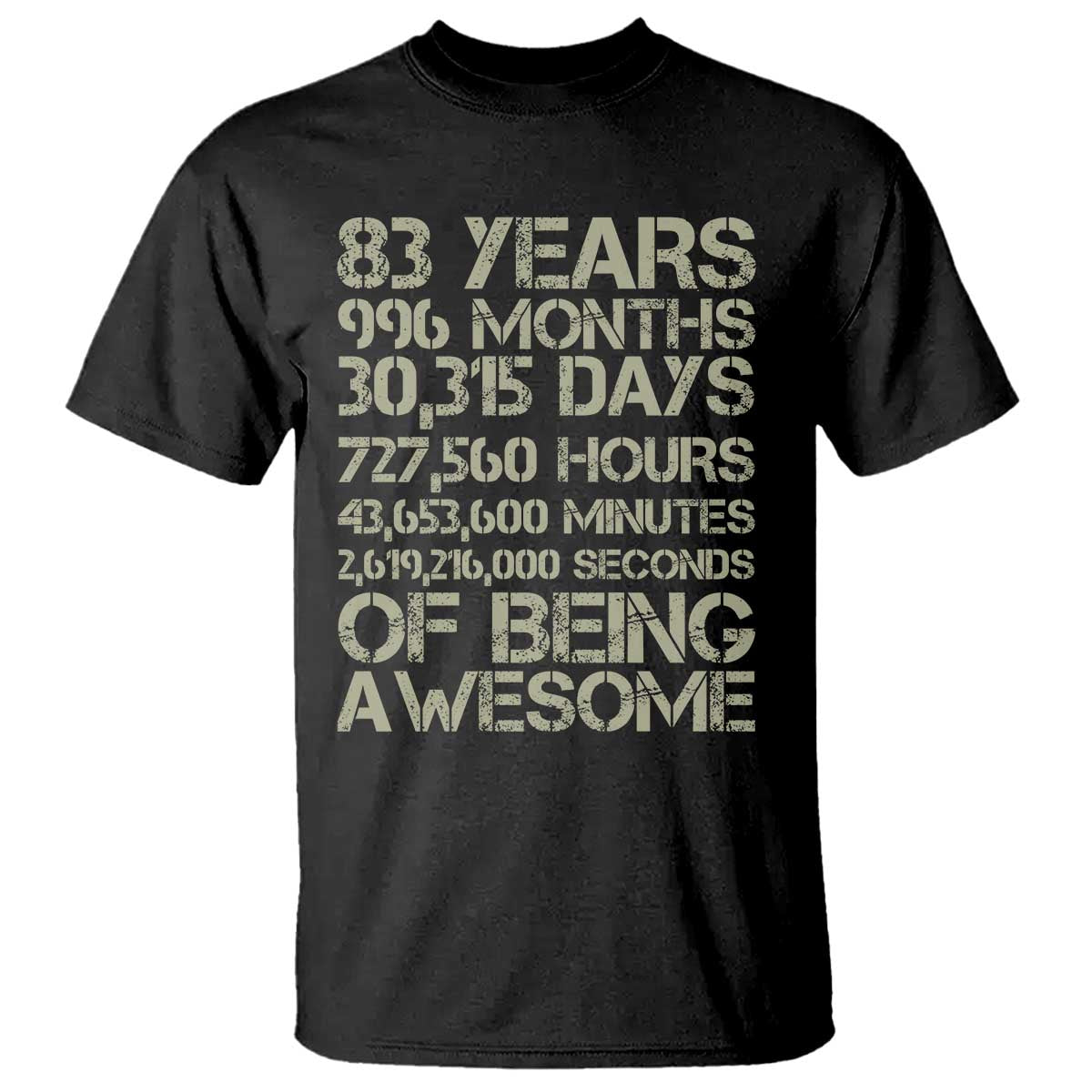 Vintage 83rd Milestone Birthday T Shirt 83 Years Of Being Awesome TS12 Black Print Your Wear