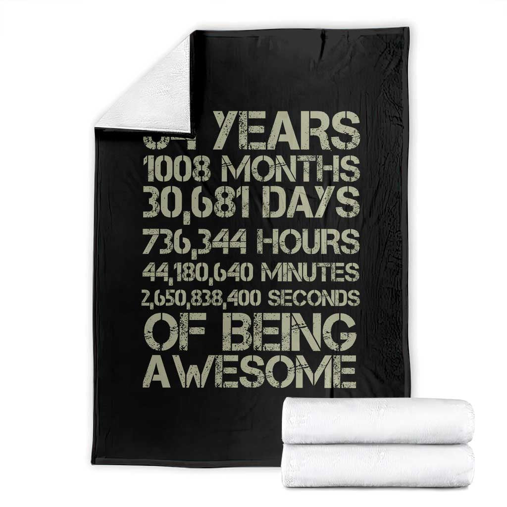 Vintage 84th Milestone Birthday Throw Blanket 84 Years Of Being Awesome TS12 Black Print Your Wear