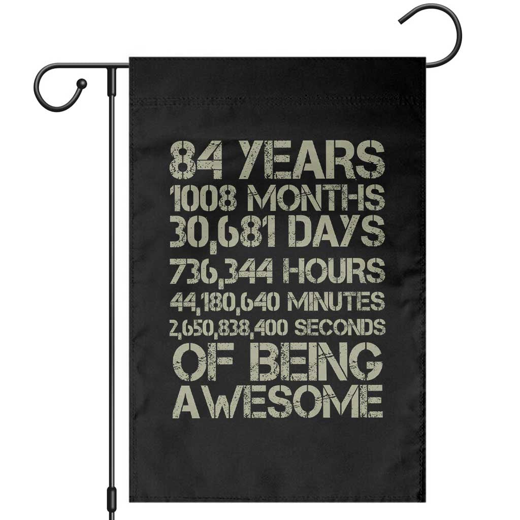 Vintage 84th Milestone Birthday Garden Flag 84 Years Of Being Awesome TS12 Black Print Your Wear