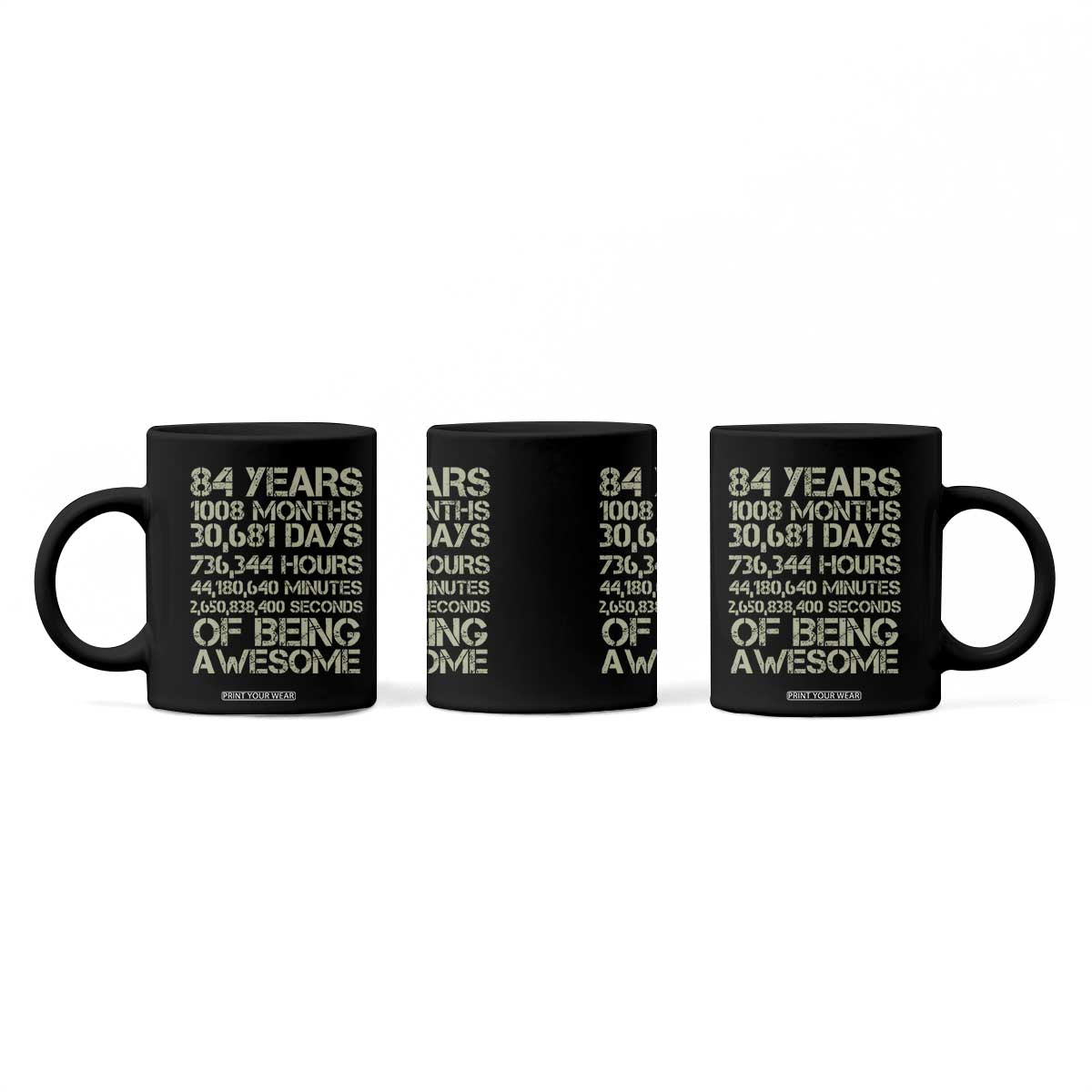 Vintage 84th Milestone Birthday Coffee Mug 84 Years Of Being Awesome TS12 Print Your Wear