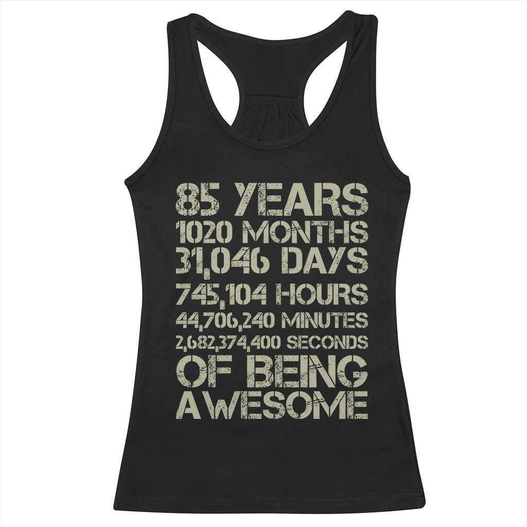 Vintage 85th Milestone Birthday Racerback Tank Top 85 Years Of Being Awesome TS12 Black Print Your Wear