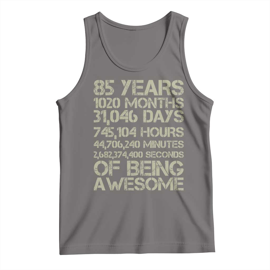 Vintage 85th Milestone Birthday Tank Top 85 Years Of Being Awesome TS12 Deep Heather Print Your Wear