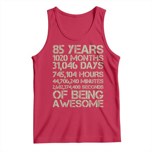 Vintage 85th Milestone Birthday Tank Top 85 Years Of Being Awesome TS12 Red Print Your Wear