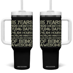 Vintage 85th Milestone Birthday Tumbler With Handle 85 Years Of Being Awesome TS12 One Size: 40 oz Black Print Your Wear