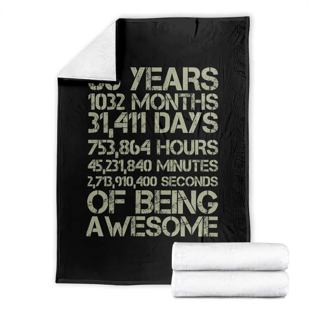 Vintage 86th Milestone Birthday Throw Blanket 86 Years Of Being Awesome TS12 Black Print Your Wear