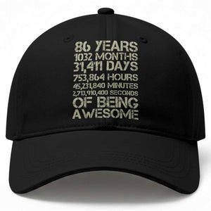Vintage 86th Milestone Birthday Baseball Cap 86 Years Of Being Awesome TS12 Print Your Wear