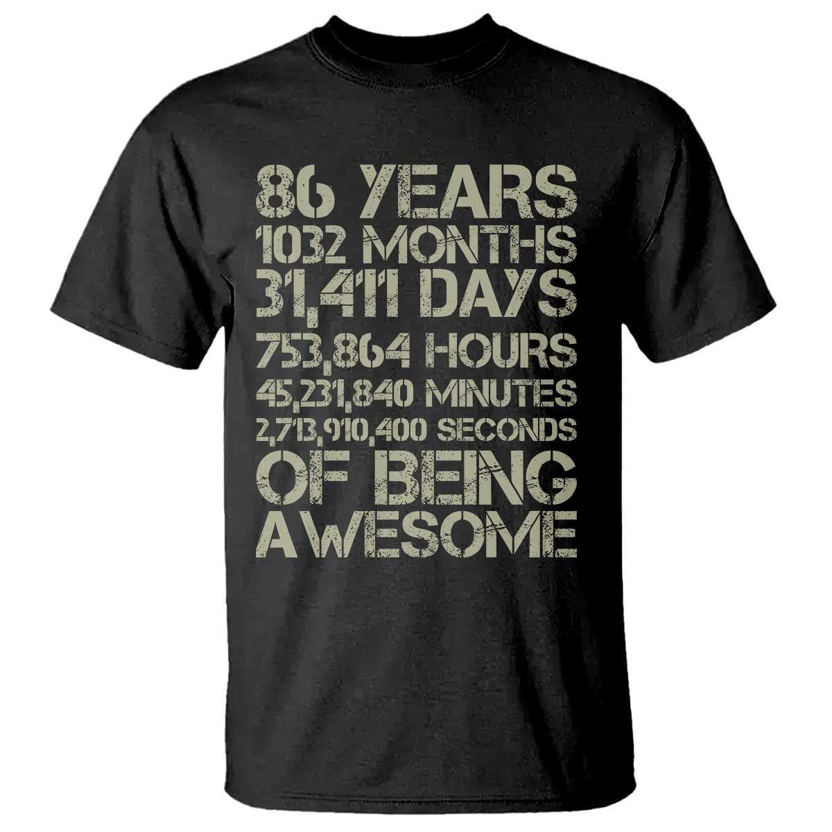 Vintage 86th Milestone Birthday T Shirt 86 Years Of Being Awesome TS12 Black Print Your Wear