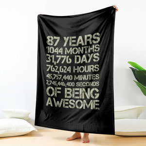 Vintage 87th Milestone Birthday Throw Blanket 87 Years Of Being Awesome TS12 Print Your Wear