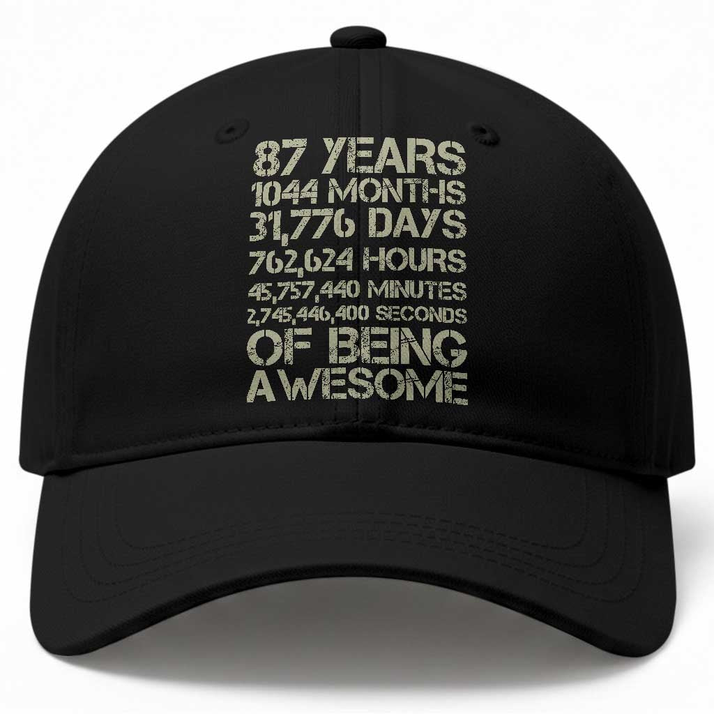 Vintage 87th Milestone Birthday Baseball Cap 87 Years Of Being Awesome TS12 Print Your Wear
