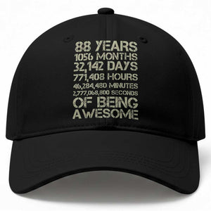 Vintage 88th Milestone Birthday Baseball Cap 88 Years Of Being Awesome TS12 Print Your Wear