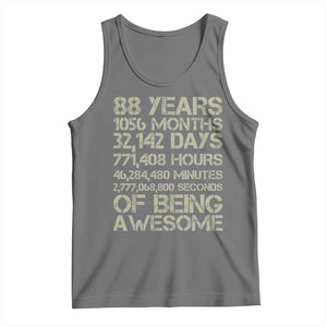Vintage 88th Milestone Birthday Tank Top 88 Years Of Being Awesome TS12 Black Heather Print Your Wear