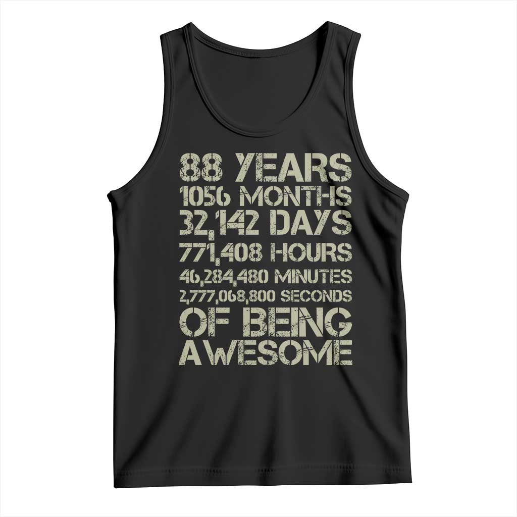 Vintage 88th Milestone Birthday Tank Top 88 Years Of Being Awesome TS12 Black Print Your Wear