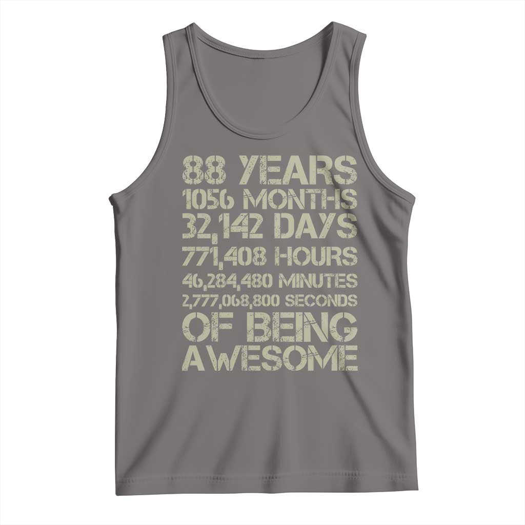 Vintage 88th Milestone Birthday Tank Top 88 Years Of Being Awesome TS12 Deep Heather Print Your Wear