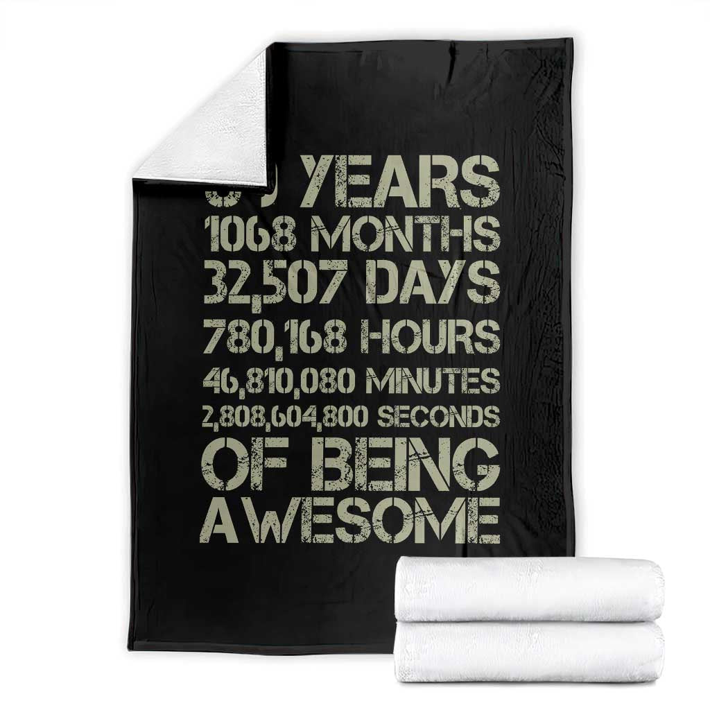 Vintage 89th Milestone Birthday Throw Blanket 89 Years Of Being Awesome TS12 Black Print Your Wear