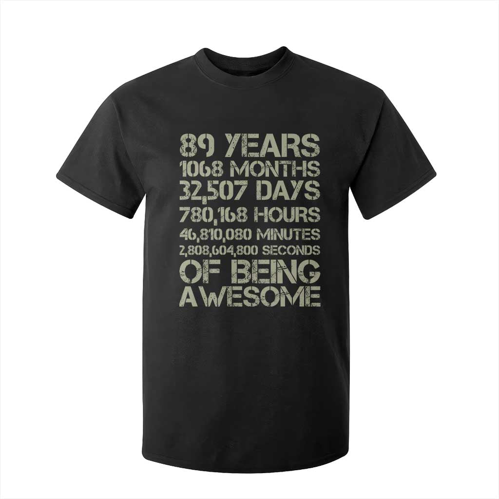 Vintage 89th Milestone Birthday T Shirt For Kid 89 Years Of Being Awesome TS12 Black Print Your Wear