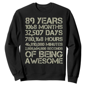 Vintage 89th Milestone Birthday Sweatshirt 89 Years Of Being Awesome TS12 Black Print Your Wear