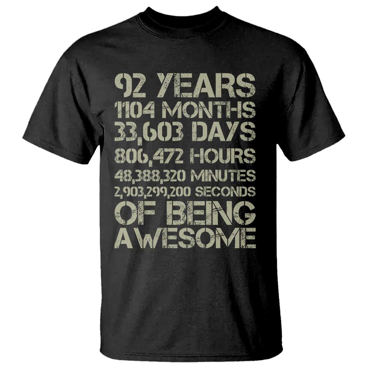 Vintage 92nd Milestone Birthday T Shirt 92 Years Of Being Awesome TS12 Black Print Your Wear