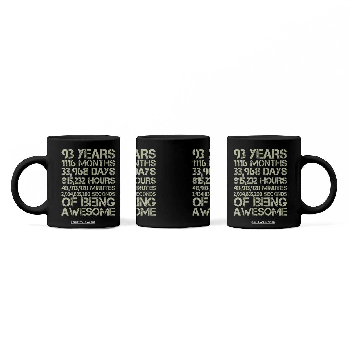 Vintage 93rd Milestone Birthday Coffee Mug 93 Years Of Being Awesome TS12 Print Your Wear