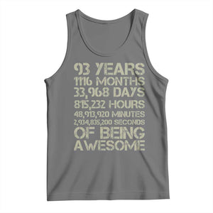 Vintage 93rd Milestone Birthday Tank Top 93 Years Of Being Awesome TS12 Black Heather Print Your Wear