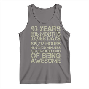 Vintage 93rd Milestone Birthday Tank Top 93 Years Of Being Awesome TS12 Deep Heather Print Your Wear