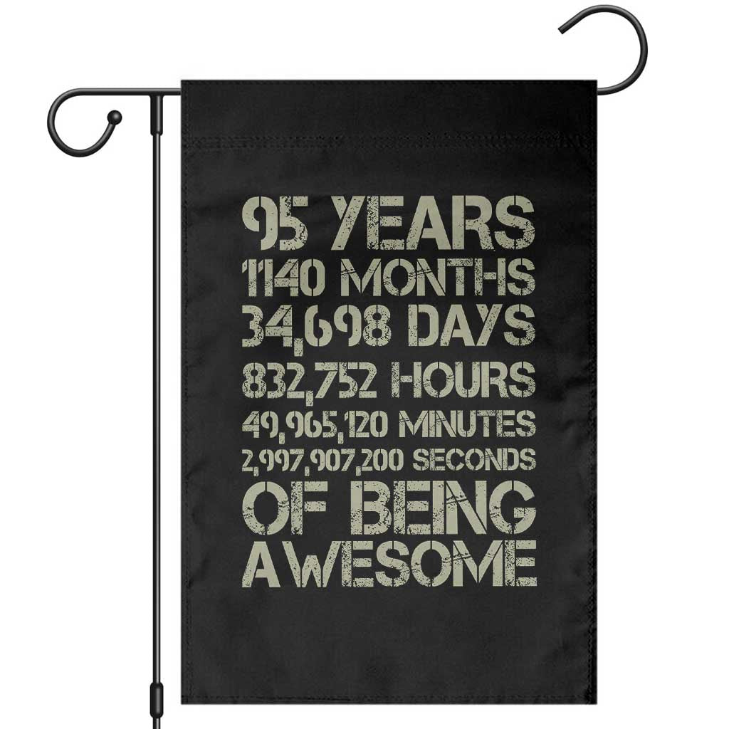 Vintage 95th Milestone Birthday Garden Flag 95 Years Of Being Awesome TS12 Black Print Your Wear