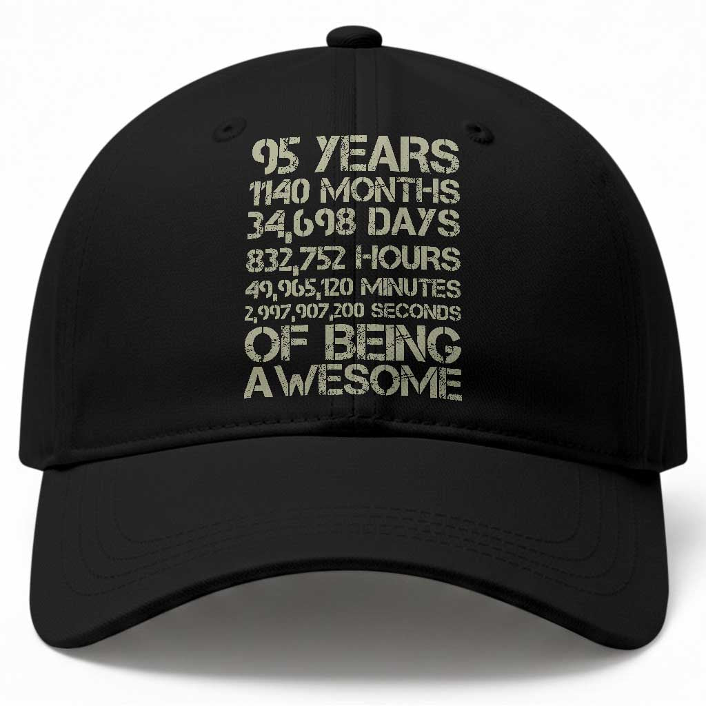 Vintage 95th Milestone Birthday Baseball Cap 95 Years Of Being Awesome TS12 Print Your Wear