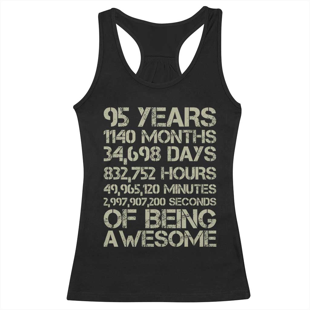 Vintage 95th Milestone Birthday Racerback Tank Top 95 Years Of Being Awesome TS12 Black Print Your Wear