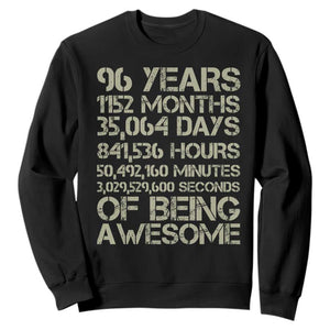 Vintage 96th Milestone Birthday Sweatshirt 96 Years Of Being Awesome TS12 Black Print Your Wear