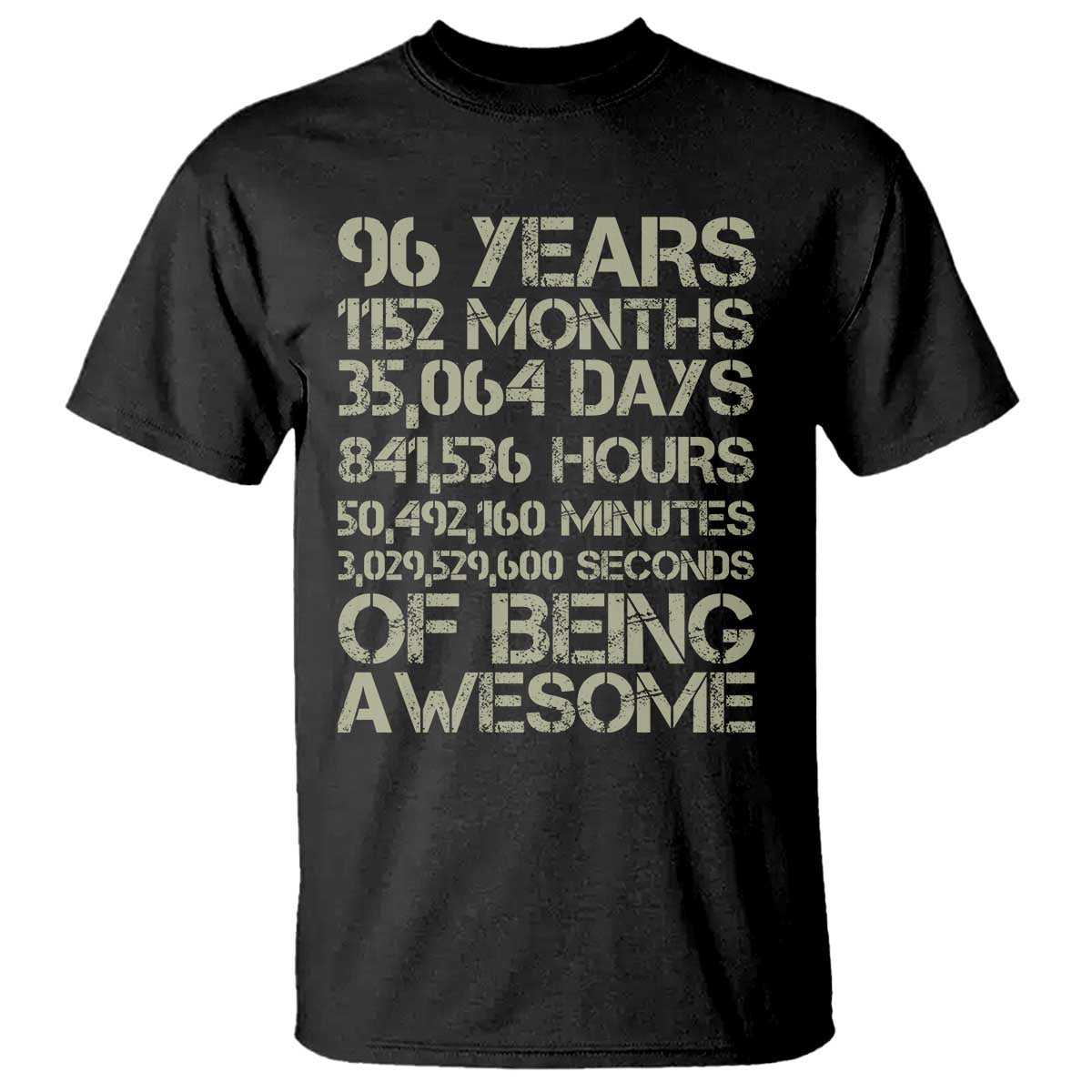 Vintage 96th Milestone Birthday T Shirt 96 Years Of Being Awesome TS12 Black Print Your Wear