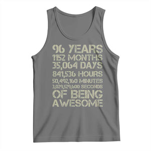 Vintage 96th Milestone Birthday Tank Top 96 Years Of Being Awesome TS12 Black Heather Print Your Wear