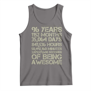 Vintage 96th Milestone Birthday Tank Top 96 Years Of Being Awesome TS12 Deep Heather Print Your Wear
