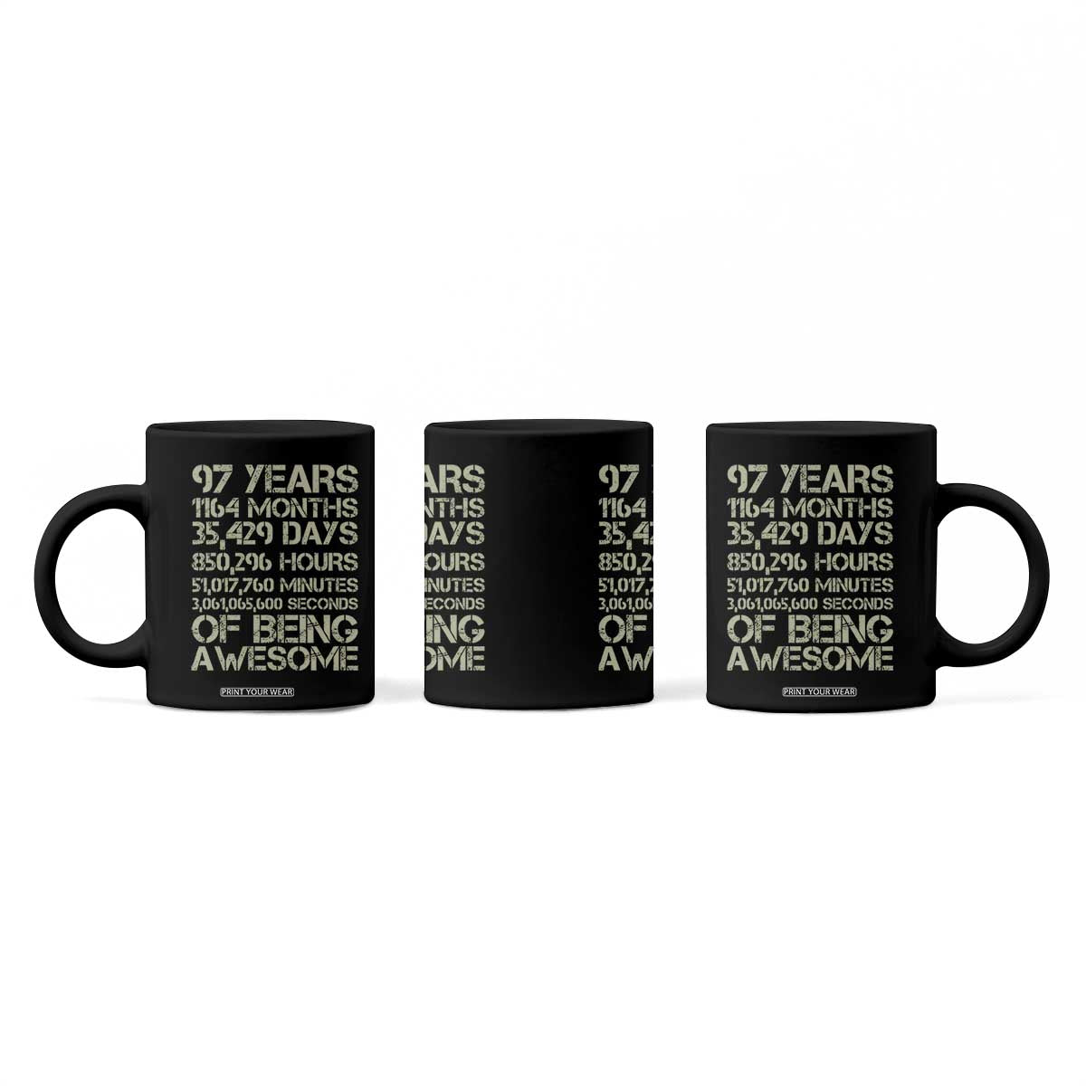 Vintage 97th Milestone Birthday Coffee Mug 97 Years Of Being Awesome TS12 Print Your Wear