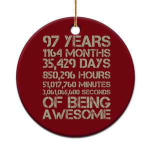 Vintage 97th Milestone Birthday Ceramic Ornament 97 Years Of Being Awesome TS12 1pc Red Print Your Wear