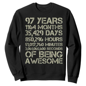 Vintage 97th Milestone Birthday Sweatshirt 97 Years Of Being Awesome TS12 Black Print Your Wear