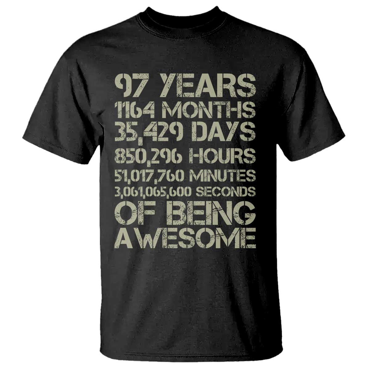 Vintage 97th Milestone Birthday T Shirt 97 Years Of Being Awesome TS12 Black Print Your Wear