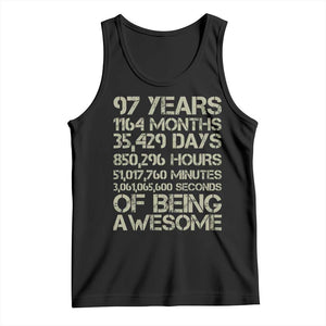 Vintage 97th Milestone Birthday Tank Top 97 Years Of Being Awesome TS12 Black Print Your Wear