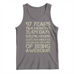 Vintage 97th Milestone Birthday Tank Top 97 Years Of Being Awesome TS12 Deep Heather Print Your Wear
