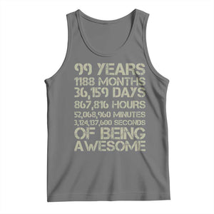 Vintage 99th Milestone Birthday Tank Top 99 Years Of Being Awesome TS12 Black Heather Print Your Wear